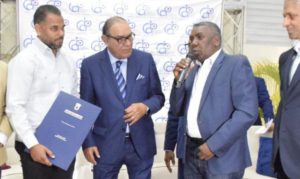 Miguel Franjul durante el acto en que fue declarado Hijo Adoptivo de Santiago.